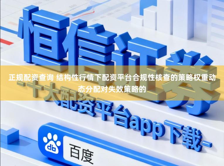 正规配资查询 结构性行情下配资平台合规性核查的策略权重动态分配对失效策略的
